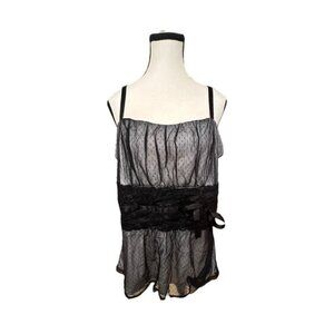 Women’s torrid 1 Gothic Black Mesh Fitted Bust Lace Babydoll 14 16